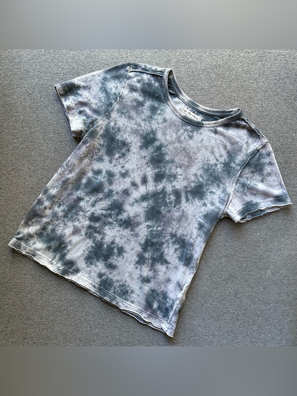 Free People Riptide Gray Tie Dye Short Sleeve Shirt XS